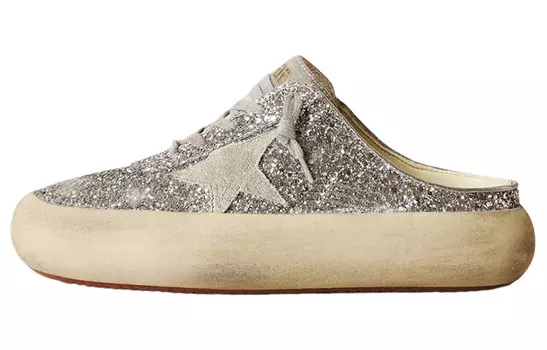 Тапочки женские Golden Goose Space-Star, серебряный