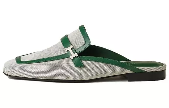 Тапочки женские Herms, серый / зеленый
