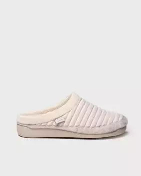 Тапочки женские открытые из ткани с нескользящей подошвой Toni Pons, цвет Crudo