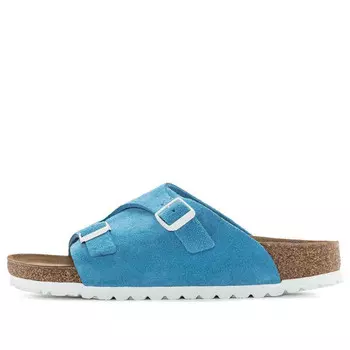 Тапочки zrich suede leather 'sky blue' Birkenstock, синий
