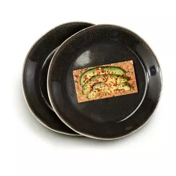 Тарелка 22 см керамическая, набор из 2 предметов, обеденная тарелка серая новая SAGAFORM NATURE, серый