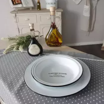 Тарелка Ambiente House «глубокая тарелка из эмали антично-белого цвета», (1 шт.) Ambiente Haus, белый