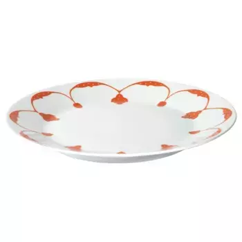 Тарелка бело-оранжевая с рисунком, 27 см, GOKVLL IKEA