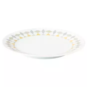 Тарелка, бело-серая/синяя с рисунком, 20 см, GOKVLL IKEA