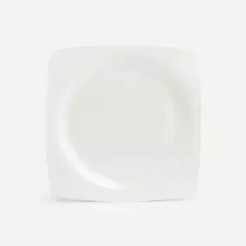 Тарелка Bone China Essential полуквадратная обеденная El Corte Ingls, белый