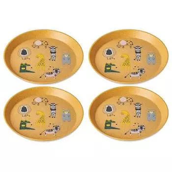Тарелка connect plate zoo (4 шт.) Koziol, коричневый
