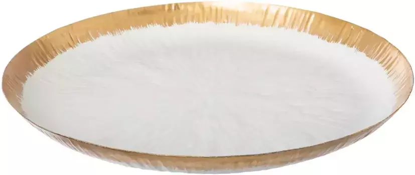 Тарелка декоративная Creativ deco "Новогодние украшения" (1 шт.) с золотым акцентом 43 см, белый/золотой