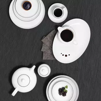 Тарелка для хлеба Lido Black Line круглая 17 см Seltmann Weiden, белый черный