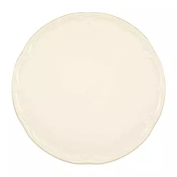 Тарелка для торта с рубиновым кремом и золотой каймой 32 см Seltmann Weiden, бежевый/золотой