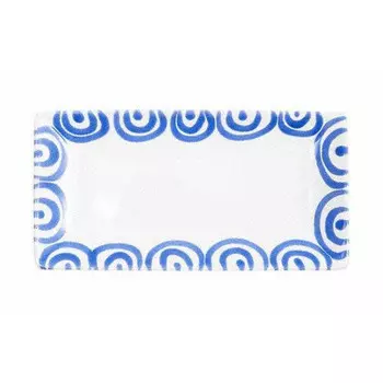 Тарелка для закусок с голубым пламенем 22х11х2,7 см Gmundner Keramik, белый синий