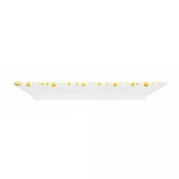 Тарелка для закусок с желтым пламенем 22х11х2,7 см Gmundner Keramik, белый желтый