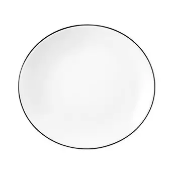Тарелка для завтрака Modern Life Black Line овальная, длина: 21 см / высота: 2,5 см Seltmann Weiden, белый черный