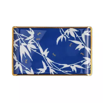 Тарелка Heritage Turandot синяя плоская 24x15 см Rosenthal, белый/синий/золотой