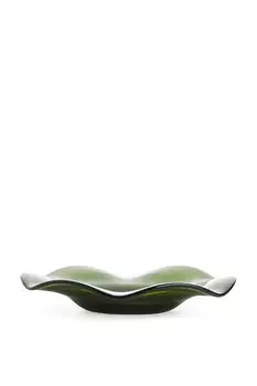 Тарелка из гофрированного стекла 19 см Arket, зеленый