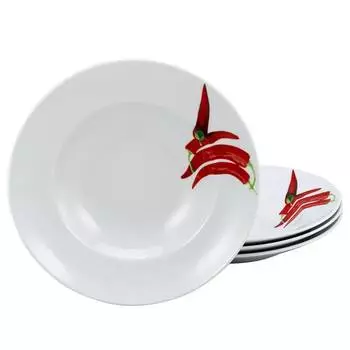 Тарелка макарон с травами и перцем чили (4 шт.) Creatable, белый