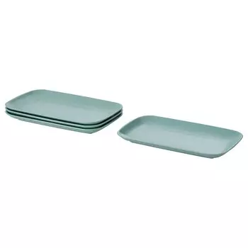 Тарелка, матовая светлая бирюза, 30х18 см, FRGKLAR IKEA