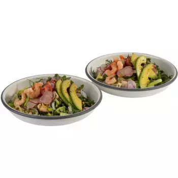 Тарелка обеденная APS «Тарелка эмалированная глубокая», (набор, 2 шт.), эмаль, глубокая, 22 см В: 3,5 см, цвет creme