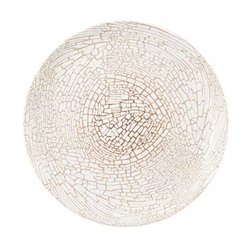 Тарелка обеденная Liberty кракелюр круглая 27,5 см Seltmann Weiden, белый/бронзовый