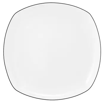 Тарелка обеденная Lido Black Line квадратная 26 см Seltmann Weiden, белый черный