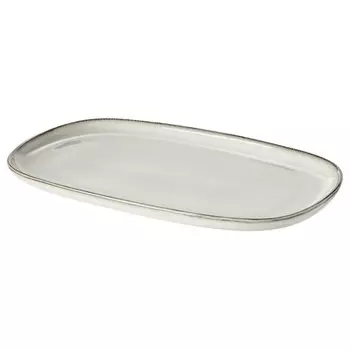 Тарелка, серая, 31х19 см, GLADELIG IKEA