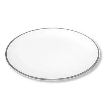 Тарелка серая овальная 33х26 см Gmundner Keramik, белый/серый