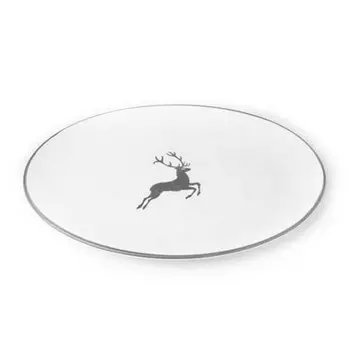 Тарелка Серый олень овальная 28х21х2,3 см Gmundner Keramik, серый