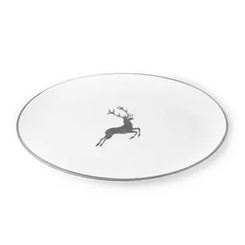 Тарелка Серый олень овальная 33х26х2,5 см Gmundner Keramik, серый