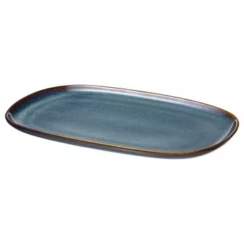 Тарелка, синяя, 31х19 см, GLADELIG IKEA
