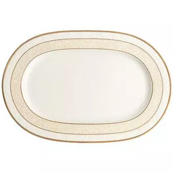 Тарелка слоновой кости овальная 35 см Villeroy & Boch, белое золото