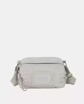 Тарелка женская сумка через плечо в ледяном цвете Devota & Lomba, светло-серый