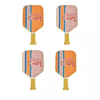 Тарелки для закусок Godinger Pickleball, набор из 4 шт, мультиколор