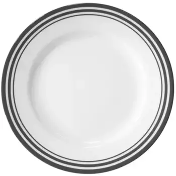 Тарелки Fink «Moments», (набор, 4 шт.), 27 см, фарфор с 3 полосками, серый/белый