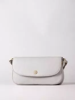 'Tarnbeck' Маленькая кожаная сумка через плечо с клапаном Lakeland Leather, серый