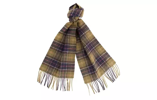 Тартановый шарф с бахромой BARBOUR