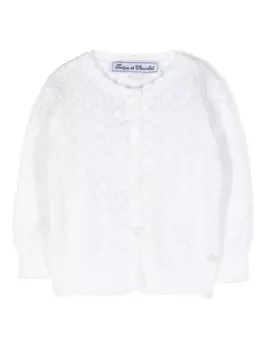 Tartine Et Chocolat ажурный кардиган, белый