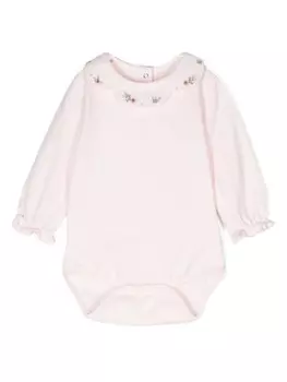 Tartine Et Chocolat боди с цветочной вышивкой, розовый