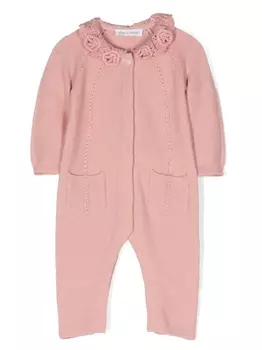 Tartine Et Chocolat боди с воротником в технике кроше, розовый