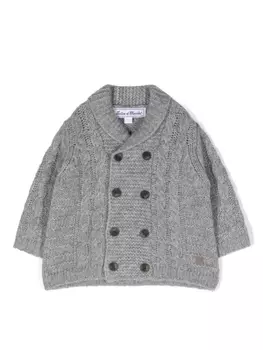 Tartine Et Chocolat double-breasted wool cardigan, серый