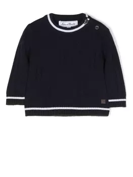 Tartine Et Chocolat джемпер с контрастной отделкой, синий