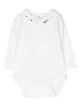 Tartine Et Chocolat embroidered-motif cotton bodysuit, белый