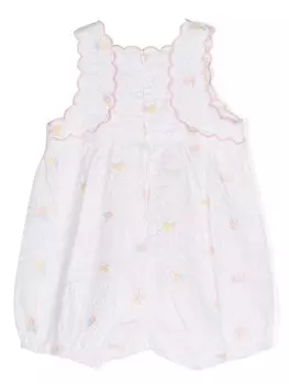 Tartine Et Chocolat foral-вышитое полосатое боди, белый