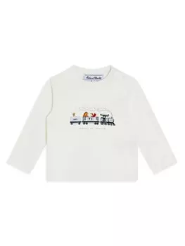 Tartine Et Chocolat футболка с длинными рукавами и иллюстрированным принтом, белый