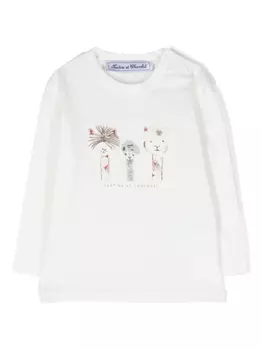 Tartine Et Chocolat graphic-print cotton sweatshirt, белый