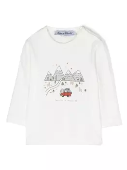Tartine Et Chocolat graphic-print cotton T-shirt, белый