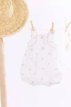 Tartine et chocolat Хлопковый детский комбинезон, бежевый