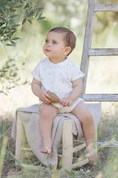 Tartine et chocolat Хлопковый детский комбинезон, бежевый