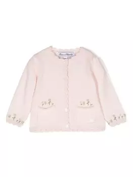 Tartine Et Chocolat кардиган с цветочной вышивкой, розовый