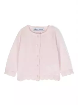 Tartine Et Chocolat кардиган с фестонами, розовый