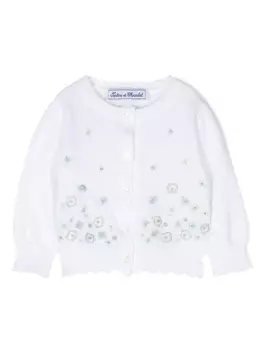 Tartine Et Chocolat кардиган с вышивкой, белый