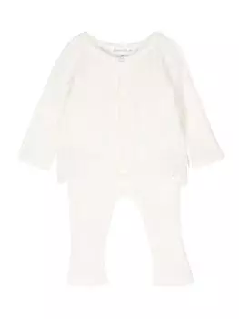 Tartine Et Chocolat комплект из кардигана и брюк ажурной вязки, белый